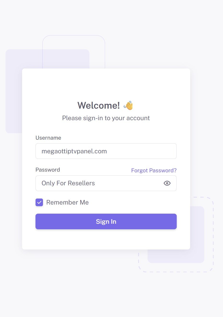 MegaOtt Reseller Panel